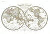 Historic Map : The World in Hemispheres, Lapie, 1831, Vintage Wall Art