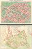 Historic Map : Pictorial Map of Paris / Map of, Leconte and Guilmin, 1931, Vintage Wall Art