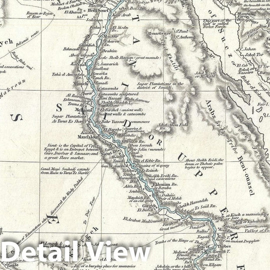 Historic Map : Egypt, S.D.U.K., 1831, Vintage Wall Art