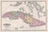 Historic Map : Cuba, Rand McNally, 1892, Vintage Wall Art