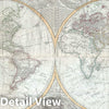 Historic Map : The World in Hemispheres, Samuel Dunn, 1794, Vintage Wall Art