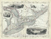 Historic Map : West Canada or Ontario " includes Great Lakes ", Tallis, 1850, Vintage Wall Art