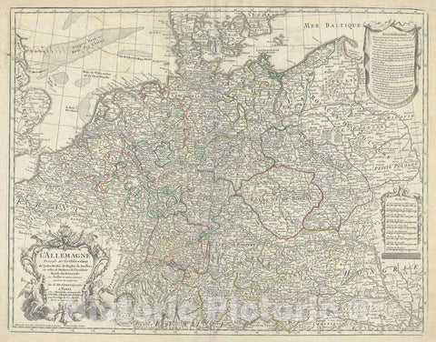 Historic Map : Germany, Austria, Switzerland, Bohemia and The United Provinces, De L'isle, 1780, Vintage Wall Art