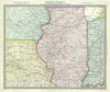 Historic Map : Illinois, Missouri, Iowa and Indiana, S.D.U.K., 1848, Vintage Wall Art