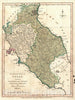 Historic Map : Tuscany and The Papal States, Italy, Wilkinson, 1794, Vintage Wall Art