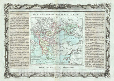 Historic Map : Greece, Macedonia, The Balkans and Ukraine, Desnos, 1786, Vintage Wall Art