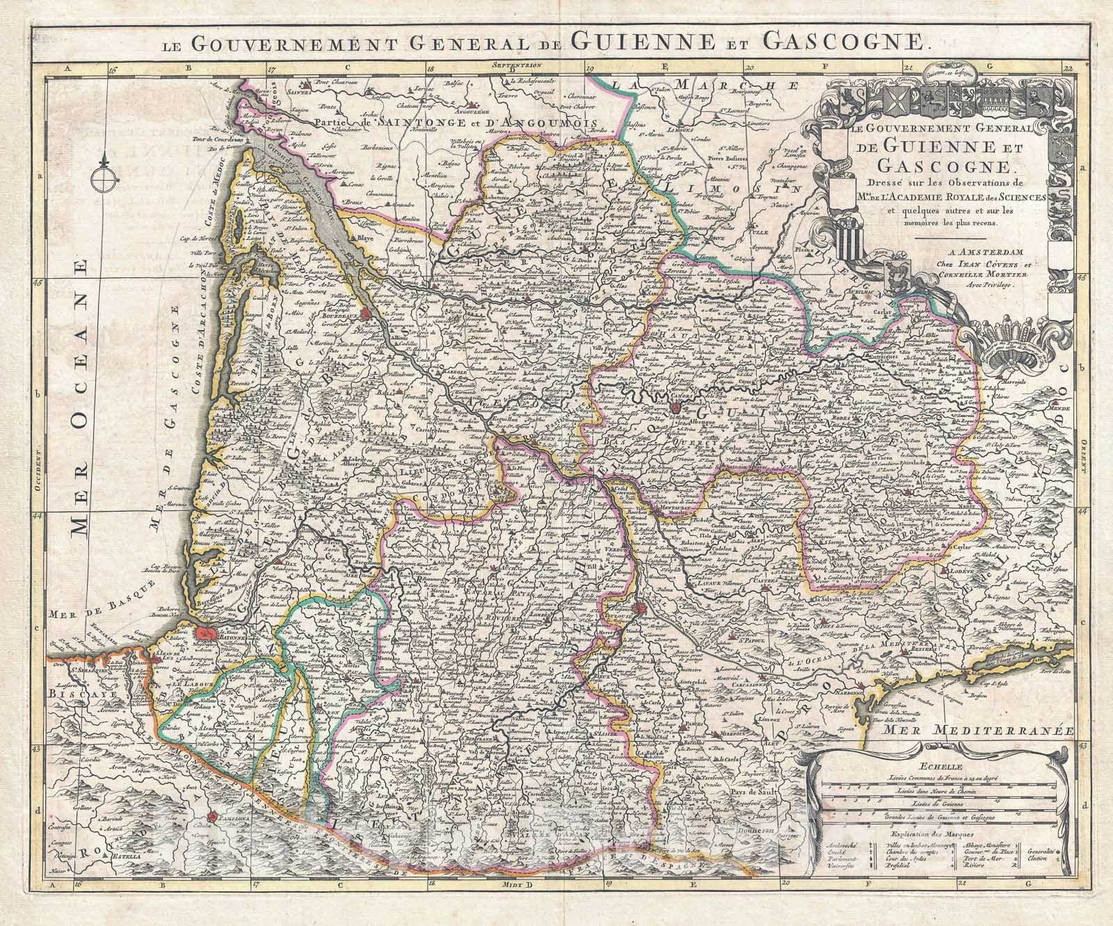 Historic Map : The Bordeaux Wine Region