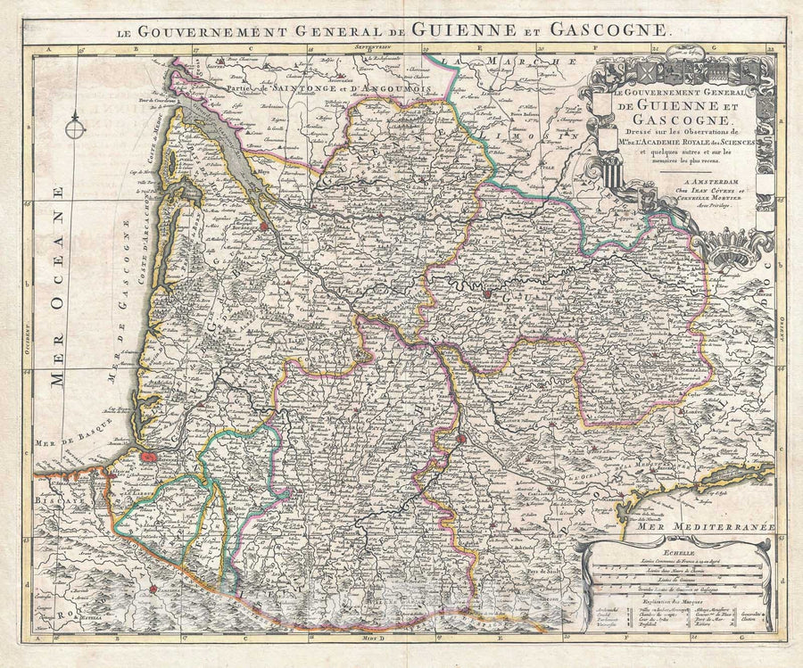 Historic Map : The Bordeaux Wine Region