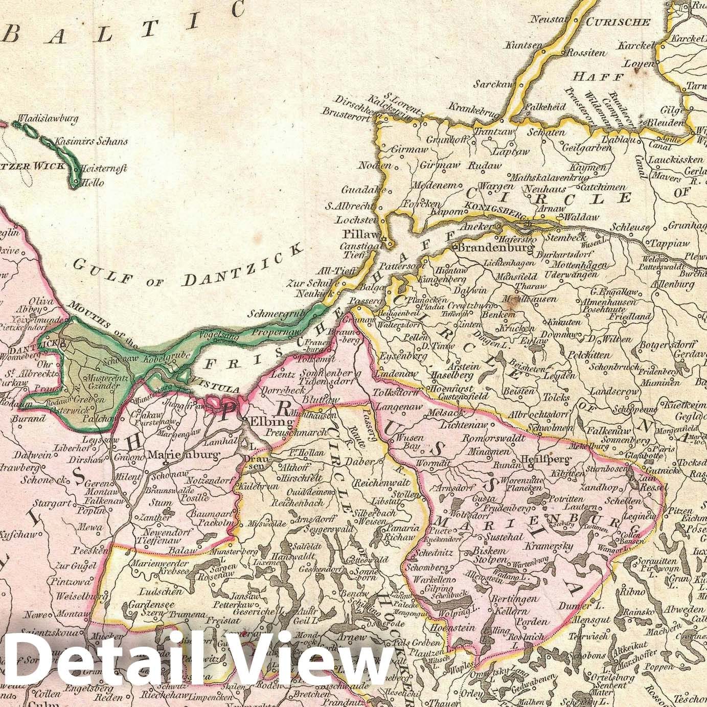 Historic Map : Prussia, Wilkinson, 1794, Vintage Wall Art