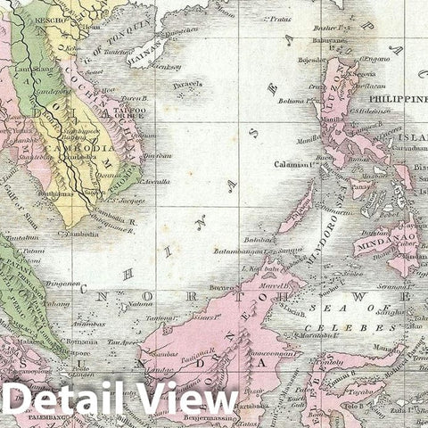 Historic Map : The East Indies and Southeast Asia, BraArtd, 1835, Vintage Wall Art