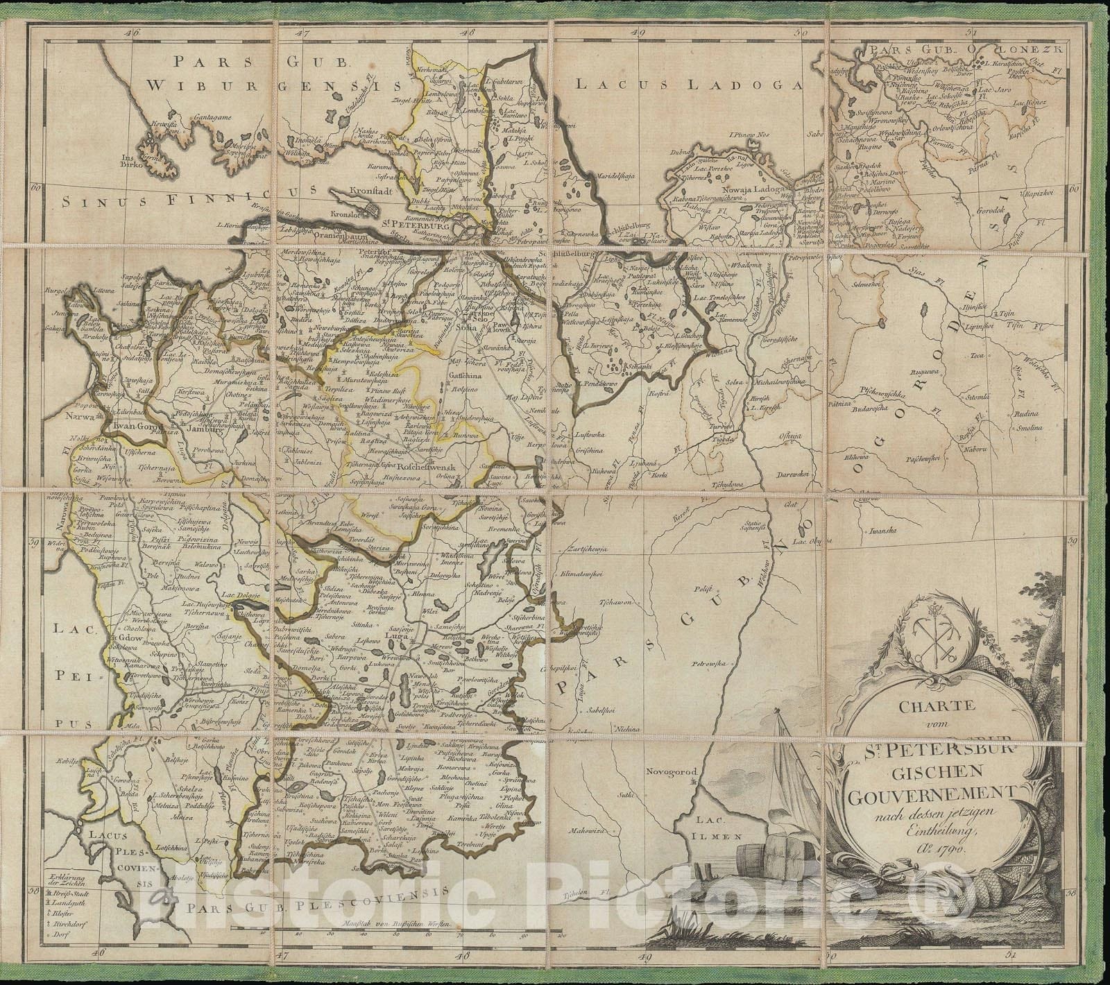 Historic Map : The Environs of St. Petersburg, Russia, Schlepper, 1790, Vintage Wall Art