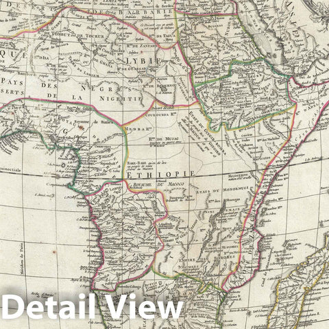 Historic Map : Africa, Vaugondy, 1784 v1, Vintage Wall Art