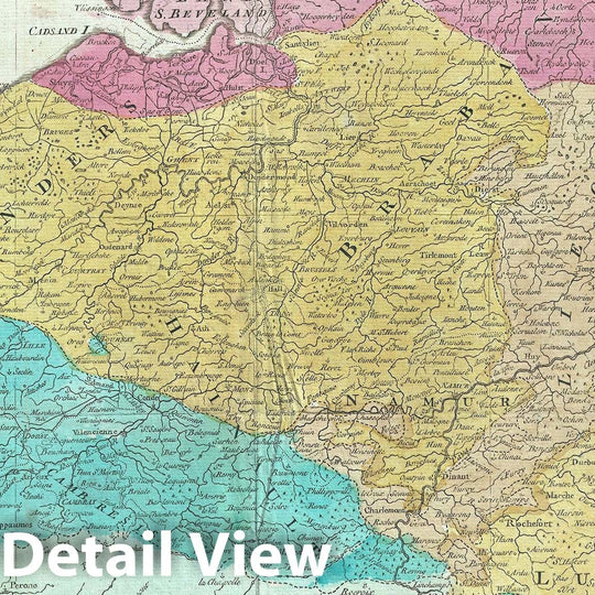 Historic Map : Flanders "Belgium, Holland and Luxemburg", Seale, 1760, Vintage Wall Art