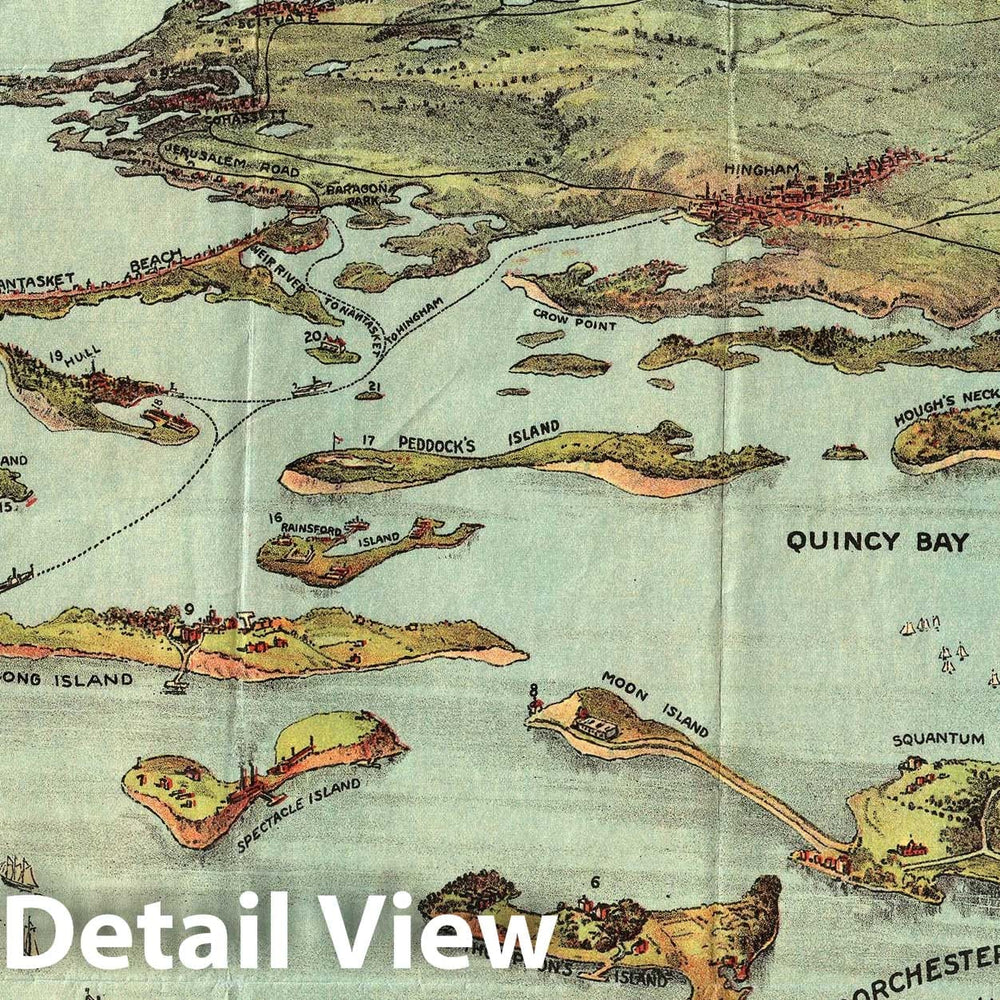 Historic Map : Boston Harbor from Boston to Cape Cod and Provincetown, View, 1890, Vintage Wall Art