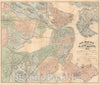 Historic Map : Boston, Massachusetts and its Vicinity, Chase Railroad, 1865, Vintage Wall Art