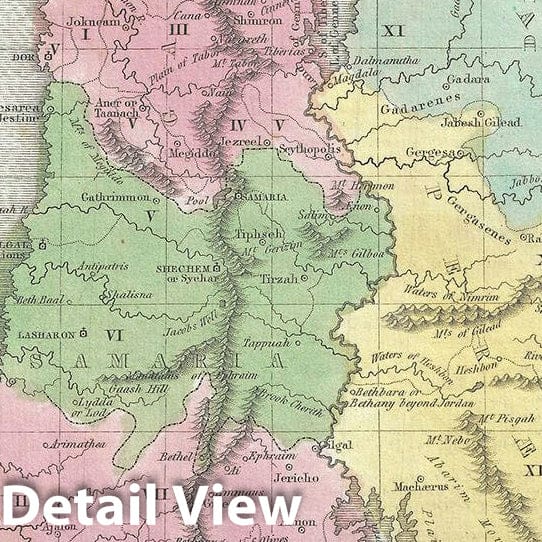 Historic Map : Israel, Palestine or The Holy Land, BraArtd, 1835, Vintage Wall Art