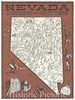 Historic Map : Dagosta Pictorial Map of Nevada Ghost Town and Abandoned Mines, 1969, Vintage Wall Art