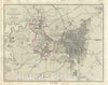 Historic Map : Plan of The city of Nagpur, India, Pharoah, 1854, Vintage Wall Art