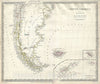 Historic Map : Patagonia "Argentina and Chile", S.D.U.K., 1838, Vintage Wall Art