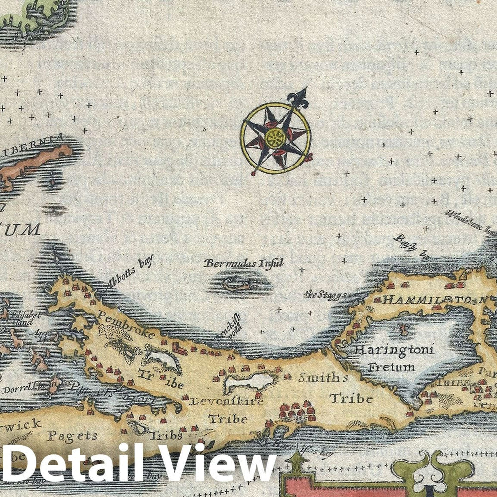 Historic Map : Bermuda, Cloppenburg and Mercator, 1630, Vintage Wall Art