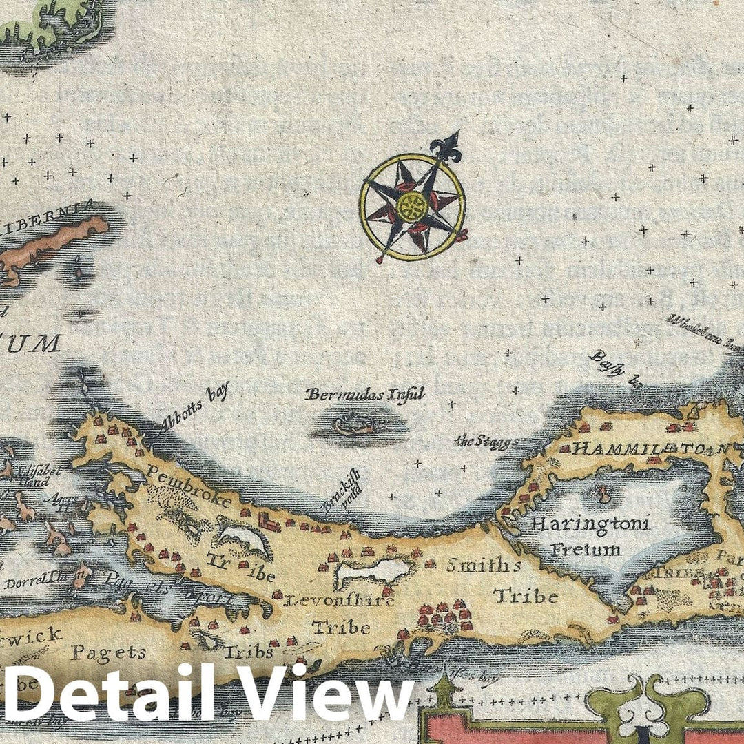 Historic Map : Bermuda, Cloppenburg and Mercator, 1630, Vintage Wall Art