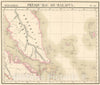 Historic Map : The Straits of Malacca and Singapore, Vandermaelen, 1827, Vintage Wall Art