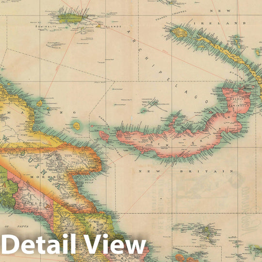 Historic Map : New Guniea under Australian Mandate, Robinson, 1930, Vintage Wall Art