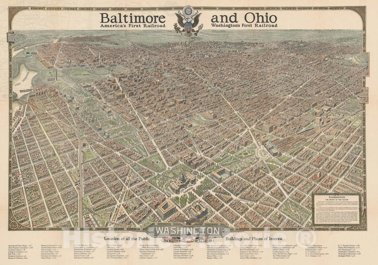 Historic Map : Bird's Eye View Olsen Pictorial Bird's Eye View Map of ...