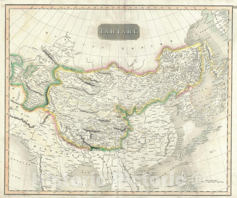 Historic Map : Tartary "i.e. Mongol Empire of Central and East Asia", Thomson, 1814, Vintage Wall Art