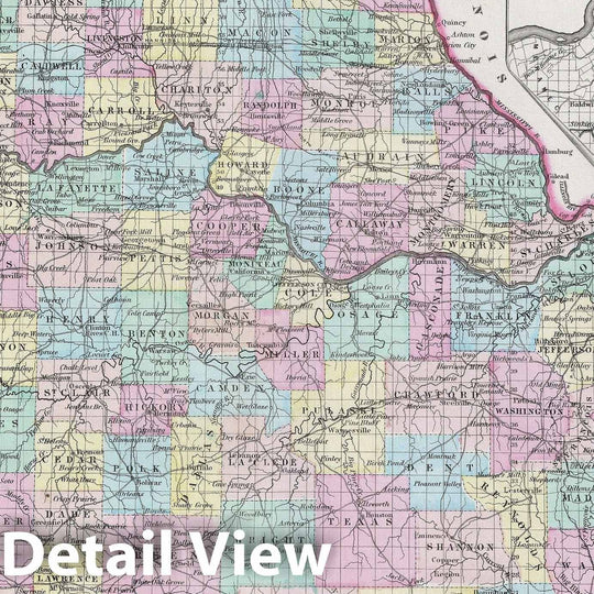 Historic Map : Missouri, Colton, 1856, Vintage Wall Art