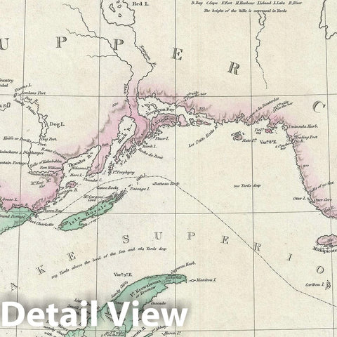 Historic Map : Lake Superior, S.D.U.K., 1832, Vintage Wall Art