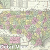 Historic Map : North Carolina with The Gold Regions, Mitchell, 1854, Vintage Wall Art