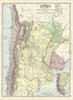 Historic Map : Argentina, Chile, Paraguay and Uruguay, Rand McNally, 1892, Vintage Wall Art