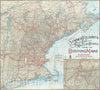 Historic Map : The New England Summer Resorts, Matthews-Northrup, 1915, Vintage Wall Art