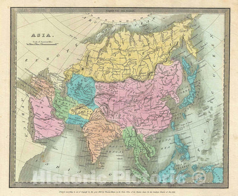 Historic Map : Asia, Burr, 1835, Vintage Wall Art