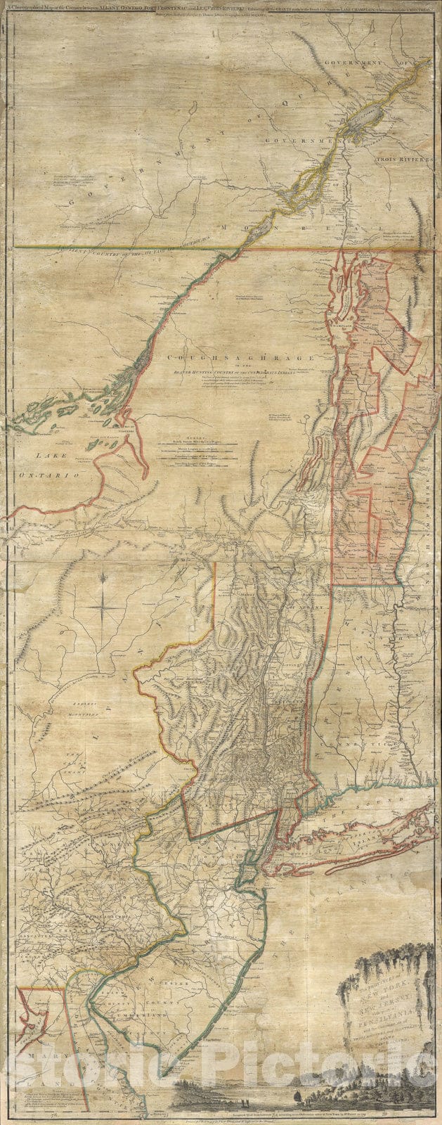 Historic Map : New York and New Jersey "First Edition", Holland - Jeffreys, 1768, Vintage Wall Art