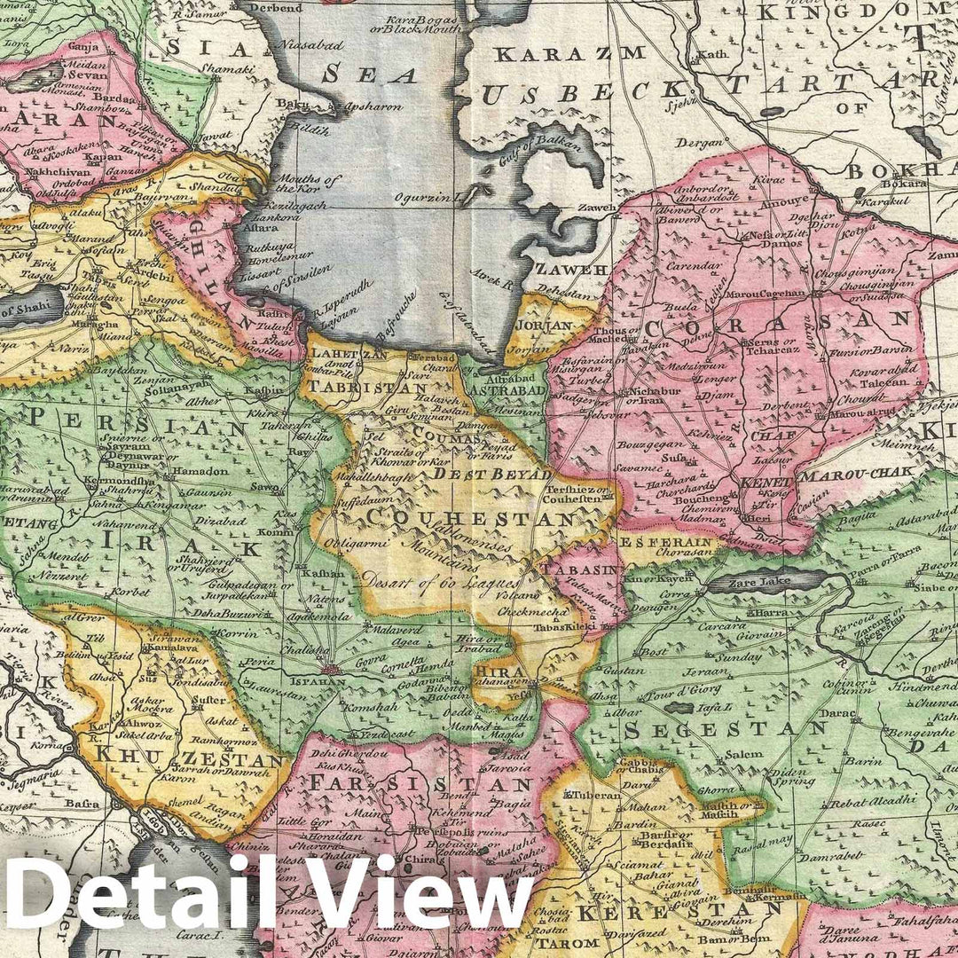Historic Map : Persia "Iran, Iraq, Afghanistan", Bowen, 1747, Vintage Wall Art