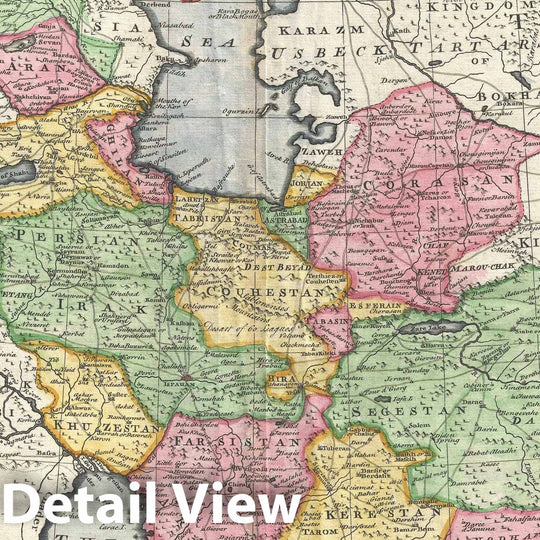 Historic Map : Persia "Iran, Iraq, Afghanistan", Bowen, 1747, Vintage Wall Art