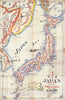 Historic Map : Samuel Mann Manuscript Missionary Map of Japan on cotton cloth, 1904, Vintage Wall Art