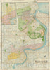 Historic Map : Shanghai w/International Settlement and Yangpu, Fusazo Sugie, 1940, Vintage Wall Art