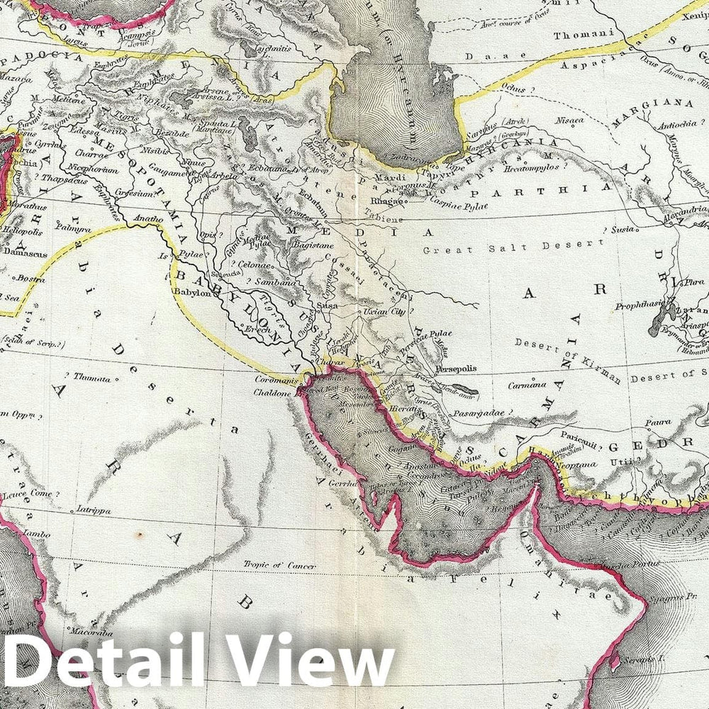 Historic Map : The Empire of Alexander The Great, Hughes, 1867, Vintage Wall Art