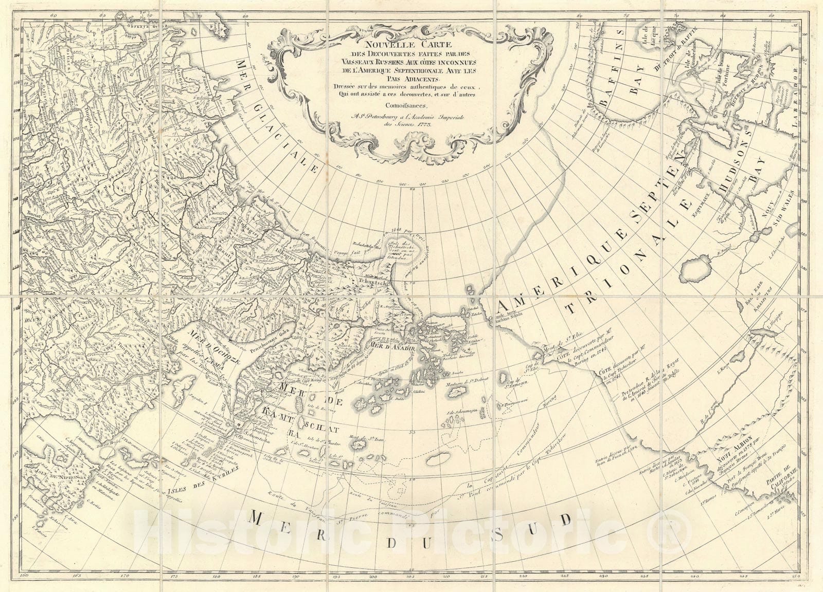 Historic Map : The North Pacific, Staehlin Speculative, 1773, Vintage Wall Art