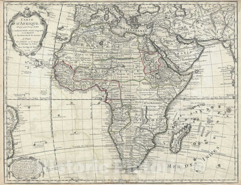 Historic Map : Africa, Delisle, 1722, Vintage Wall Art