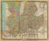 Historic Map : Ohio, Indiana, Illinois and Michigan, Mitchell, 1839, Vintage Wall Art