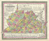 Historic Map : Virginia "with West Virginia", Mitchell, 1854, Vintage Wall Art