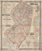 Historic Map : New Jersey, Kitchell Case or, 1860, Vintage Wall Art