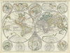 Historic Map : The World in Hemispheres, Nolin, 1742, Vintage Wall Art