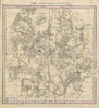 Historic Map : The Constellations or Stars in July, August &amp; September, Burritt - Huntington, 1856, Vintage Wall Art
