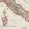 Historic Map : Italy, Sikkel Manuscript, 1871, Vintage Wall Art