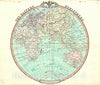 Historic Map : The Eastern Hemisphere "Asia, Africa, Europe, Australia", Cruchley, 1852, Vintage Wall Art